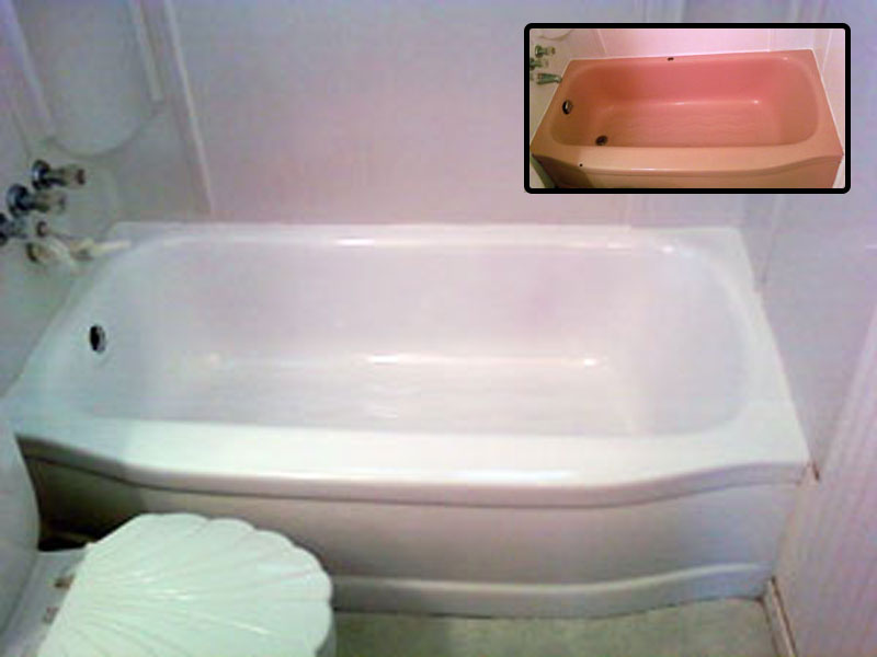 Pink bathtub remodel by Seattle Bathtub Guy