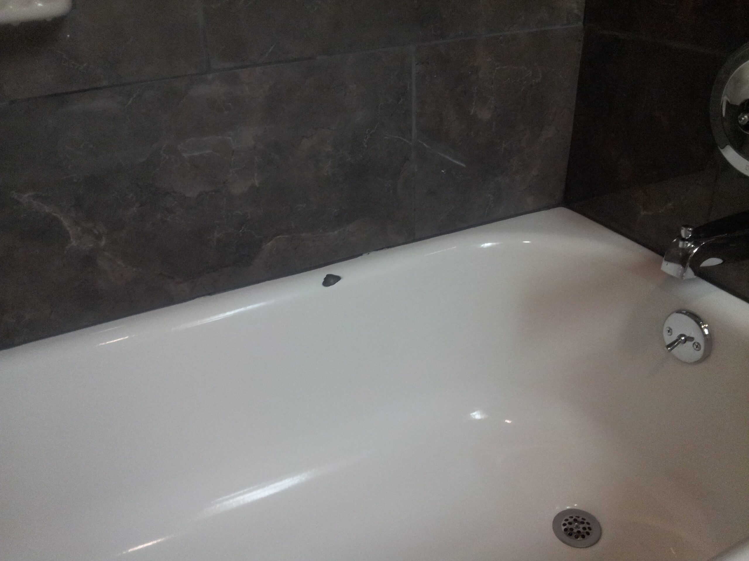 Close up of clean and renovated bathtub